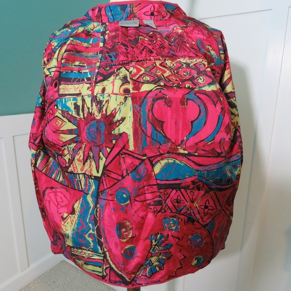 Chico's Womens Pink Lined Embroidered Jacket - Picture 7 of 8